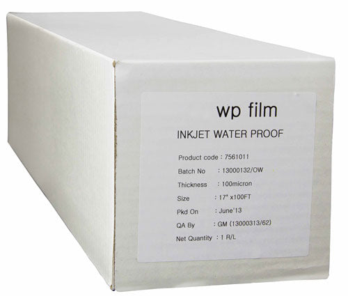 24 x 100' Gloss Waterproof Inkjet Film, 5mil, 1 Roll
