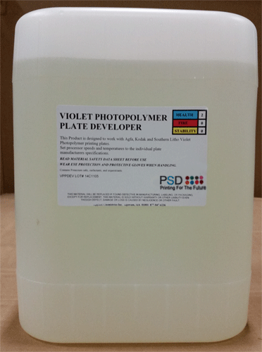 PSD Violet Photopolymer Plate Developer, 5-gallons