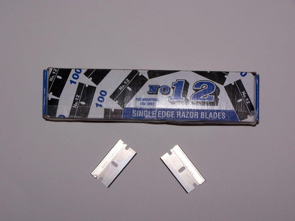 #12 single-edged Razor Blades, 100 per box
