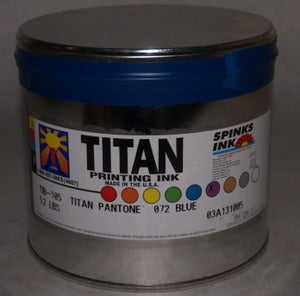 Titan 072 Blue 5.2 lb., Spinks offset printing ink can