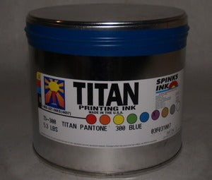 Titan 300 Pantone Blue 5.3 lb., Spinks offset printing ink can