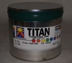 Titan 356 PMS Green 5.4 lb., Spinks offset printing ink can