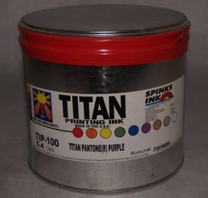 Titan Pantone Purple 5.4 lbs., Spinks offset printing ink can
