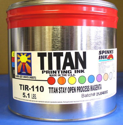 Titan I Process Magenta 5.1 lbs., Spinks offset printing ink can