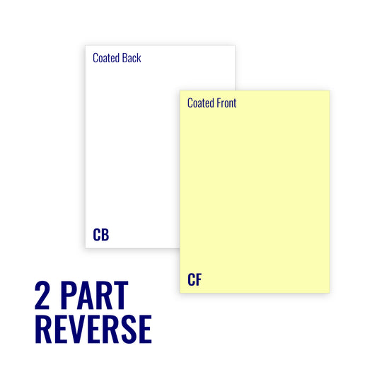 8.5 x 11 Carbonless Paper, 2 part Reverse, 2500 Sets