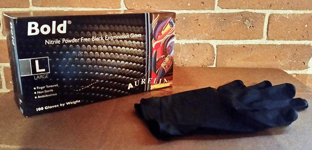 BOLD Black Nitrile Gloves, Large, 10 Boxes/Case (100/Box)
