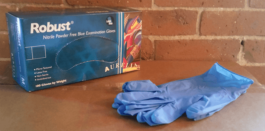 ROBUST Blue Nitrile Gloves, Large, 10 Boxes/Case (100/Box)