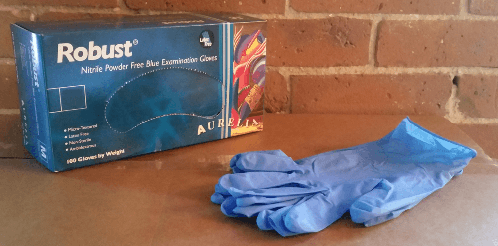 ROBUST BLUE NITRILE GLOVES, XL, 10 Boxes/Case (100/Box)
