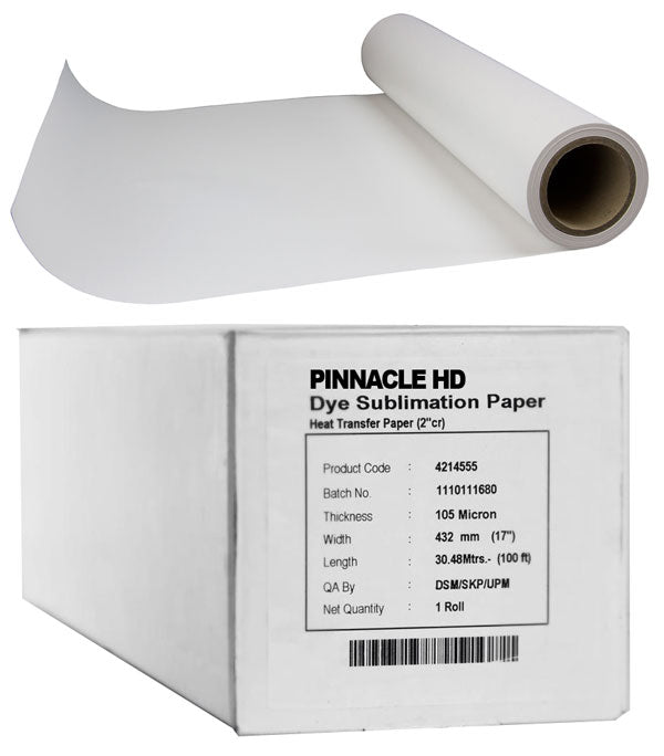 44" x 100' Pinnacle Dye Sublimation Paper, 105 gsm, 1 Roll
